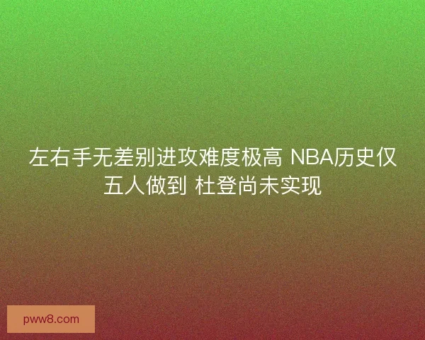 左右手无差别进攻难度极高 NBA历史仅五人做到 杜登尚未实现