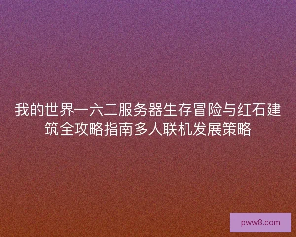 我的世界一六二服务器生存冒险与红石建筑全攻略指南多人联机发展策略