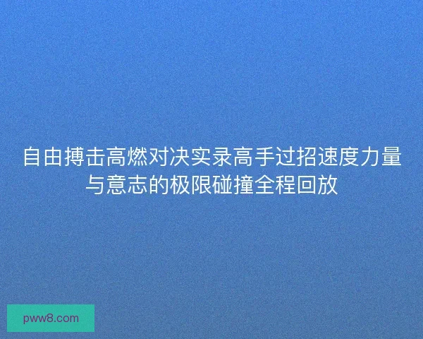 自由搏击高燃对决实录高手过招速度力量与意志的极限碰撞全程回放 自由搏击高燃对决实录高手过招速度力量与意志的极限碰撞全程回放